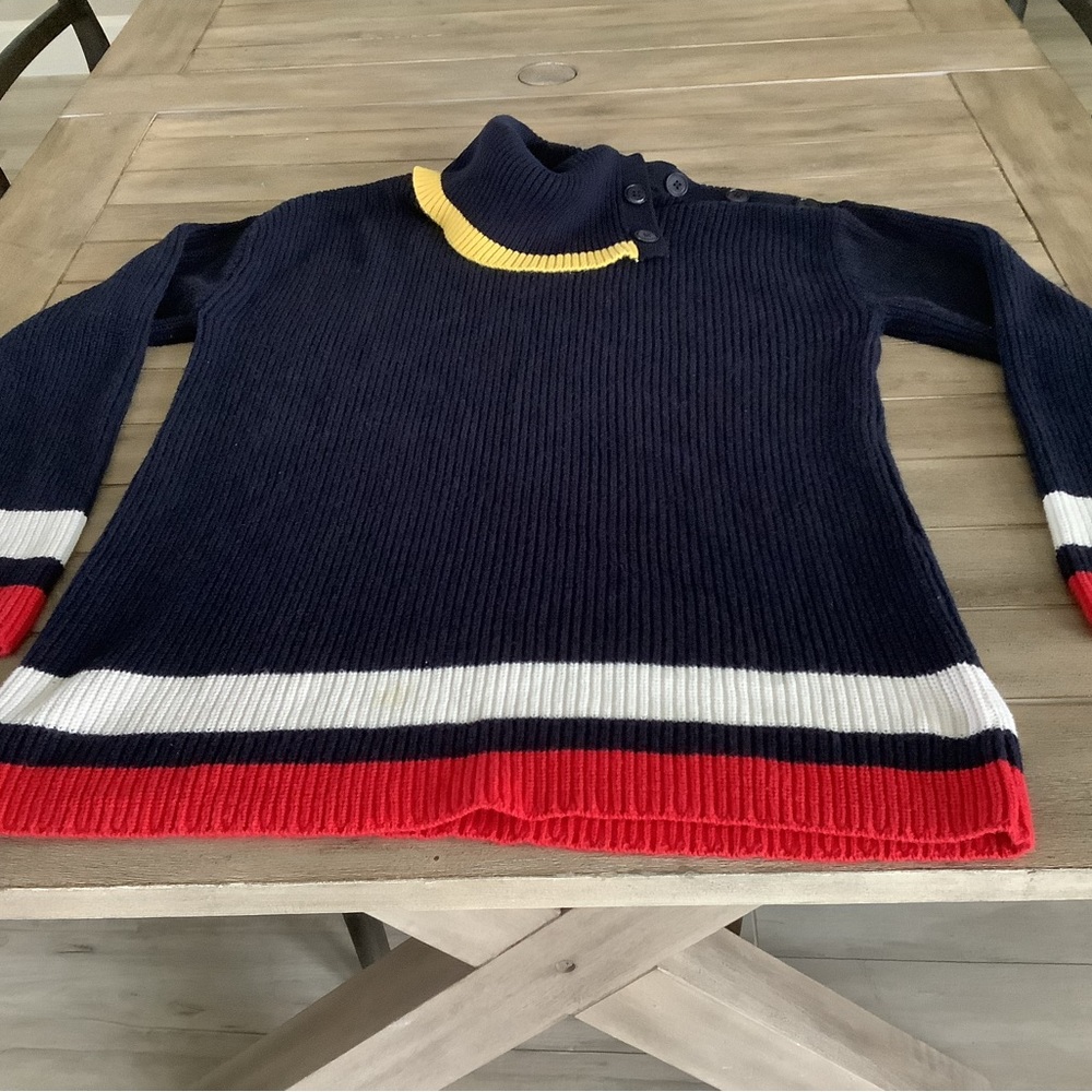 Talbots M Cotton Blend Navy Sweater